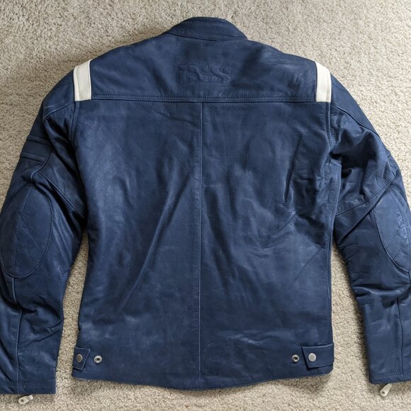 IXS Shawn Motorcycle Jacket "Spirit of 79" Blue & Ivory Leather Men US 40/EU 50 - Picture 2 of 5